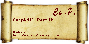 Csipkó Patrik névjegykártya