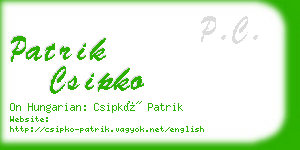 patrik csipko business card